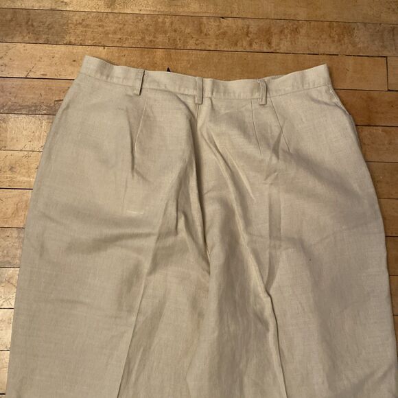 Liz Claiborne Lizsport Linen Blend Pants Women’s Size 14 Petite Beige Pleated - Picture 10 of 12